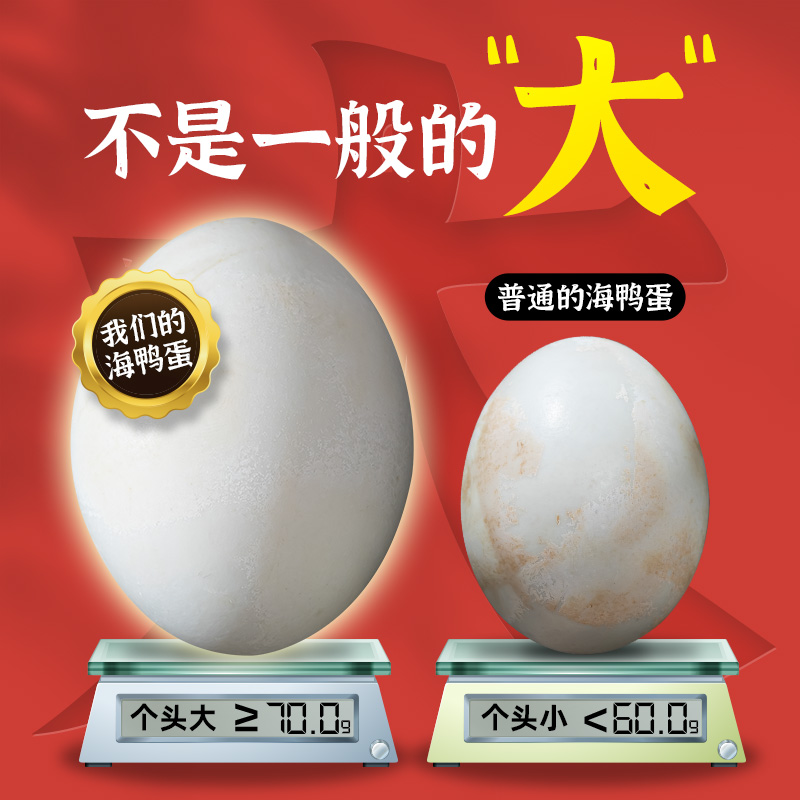三客游70-85克特大烤海鸭蛋10枚/20枚装咸鸭蛋流油Z缩略图 3