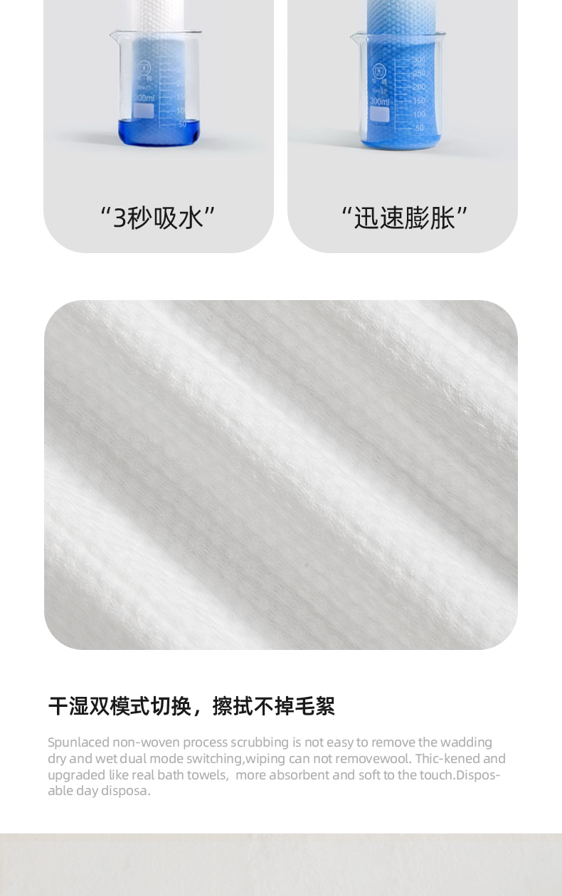 旅行一次性浴巾酒店专用民宿宾馆独立包装出差便携洗澡巾商用批发缩略图 3