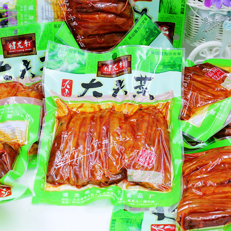 乐山犍龙轩龙孔手撕麻辣大头菜160g*10四川特产新鲜下饭咸菜包邮缩略图 2